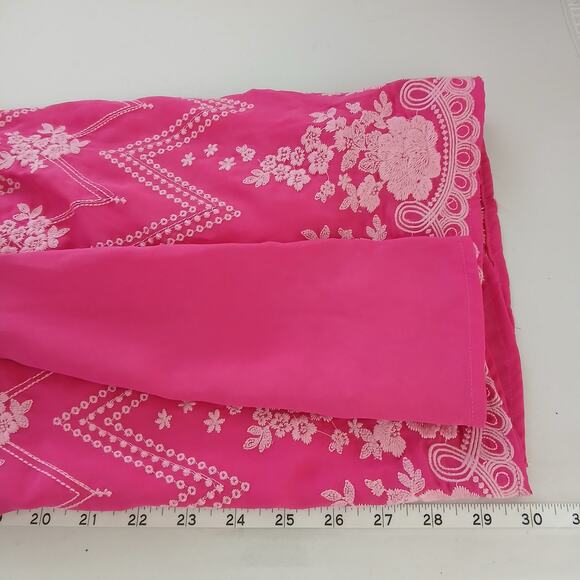 Savannah Jane Pink Embroided Sweetheart Mini Dress Women LG Vacation Resort Boho - Picture 11 of 12